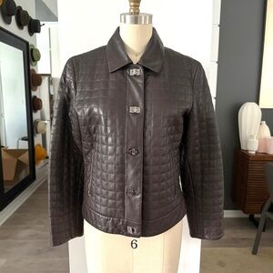 Sienna Studio Women's Chocolate Brown 100% Leather‎ Jacket, Size Med
